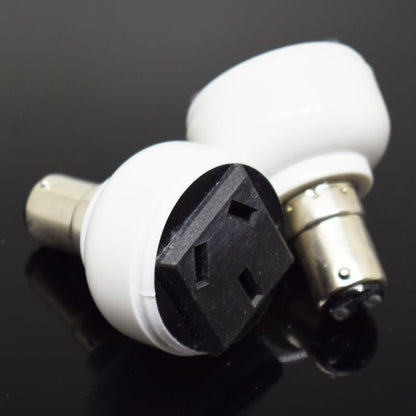 ya 26 10.21 baidi 5pcs BA15D Male to Int'l Standard 3 Prong Holes Female Socket Bulb Lamp Adapter