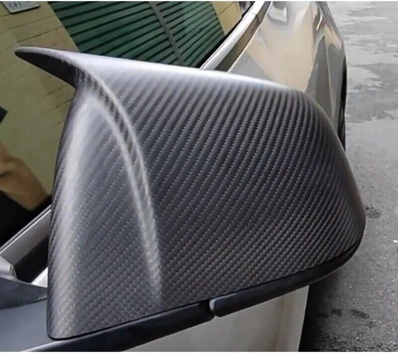 ya 11 9.14 baidiFor for Tesla for Model 3 2016-2022 Matte Real Carbon Fiber Rear view Mirror Cover Horn