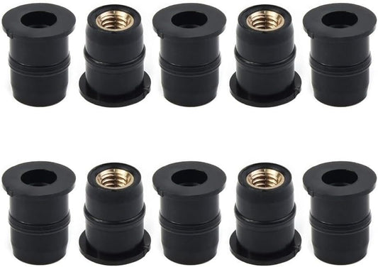 ya 2 8.15 10pcs/set 5mm Nuts Metric M5 Windscreen Fairing Rubber Nuts Motorcycle Bikes