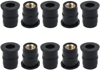 ya 2 8.15 10pcs/set M5 Rubber Brass Well Nut 5MM Metric Motorcycle Windshield Shaft Nut