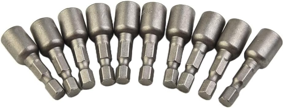 ya 26 10.21 baidi Nut Setter 10pcs Set Nut Driver 8mm 5/16 Socket Adapter Hex Drill Bit Nobby-2