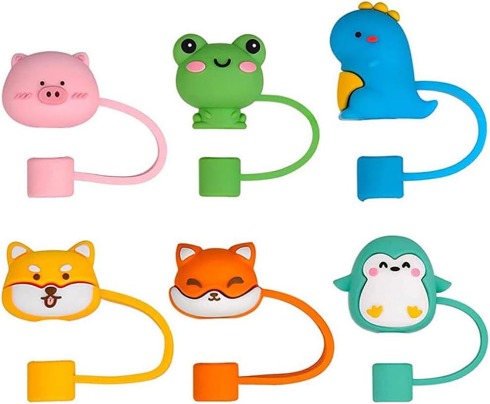 ya 14 9.20 baidi 6Pcs Straw Silicone Caps Drinking Pipe Covers Tip Plugs Silicone Straw Covers-1