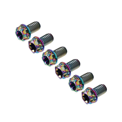 ya 6 8.14 6pcs Bolts Torx Head Flange Screws M10x20mm Rainbow for Motorcycle Bike