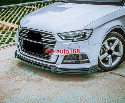 ya 2 8.15 Gloss black Surface Front Bumper Lip Body Kit Spoiler 4pcs for Audi A3 2017-2020