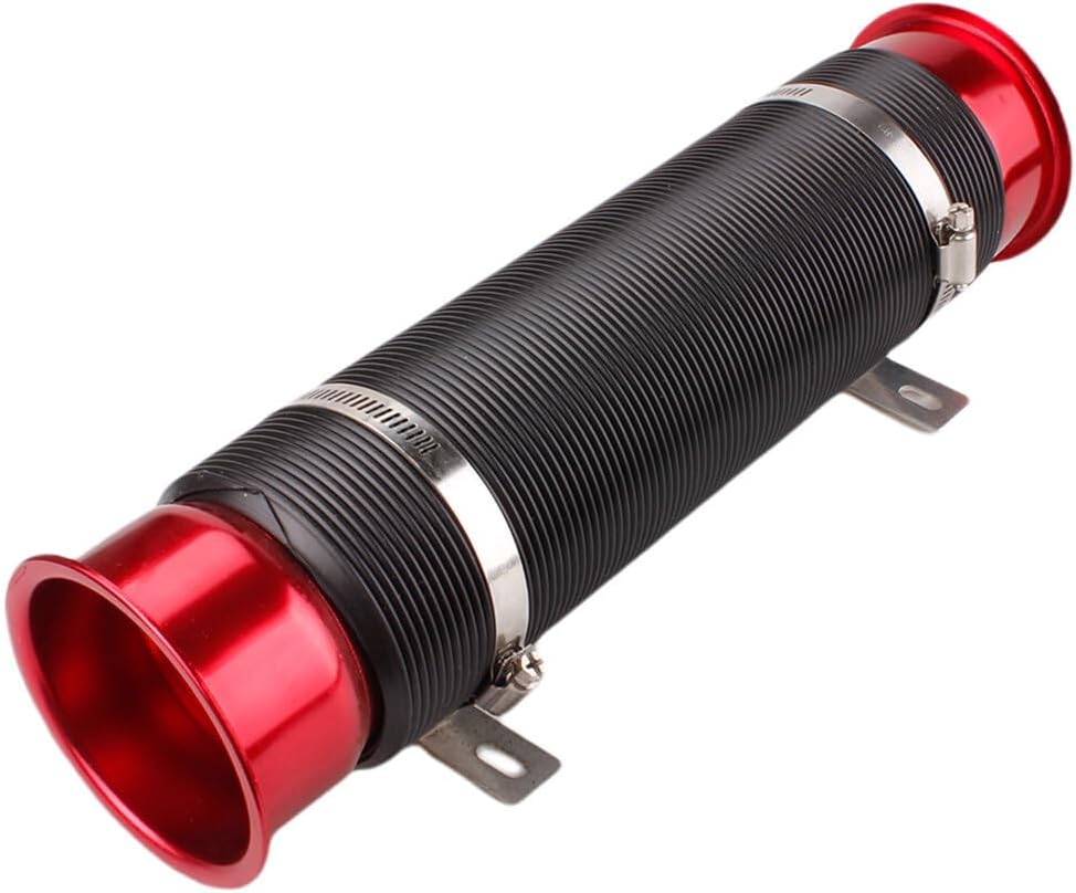 ya 4 8.8.2 3 Inch 76mm Flexible Car Cold Air Intake Hose Filter Tube Telescopic Tube Red 