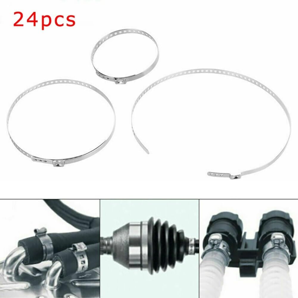 ya 6 8.24 baidi 24 Pcs Steering Rack Cv Boot Clip Clamp Stainless Steel Fits Many Cars Replace