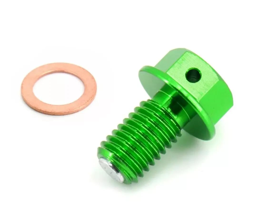 ya 4 8.8.2 Billet Magnetic Oil Drain Plug FIT for Kawasaki KX250F 2004 KX450F 2016-2017 Green