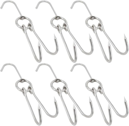ya 26 10.21 baidi 6 Pcs Bbq Grill Accessories Hook Meat Hanging Rail Hanger Hooks for Drying