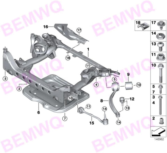 ya 15 10.19 zhengce Front Lower for ward Control Arm Kit for BMW X1 E84 328i 335i xDrive 31126