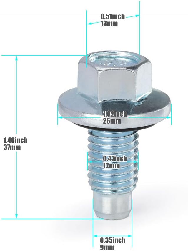 ya 12 10.8 baidi 1pcs 96829610 Oil Pan Drain Plug Bolt with O-Ring for Universal for Chevrolet for Buick for Cadillac