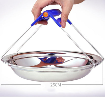 ya 14 9.20 baidi 2 Pcs Anti-scald Dish Tongs Bowl Holder Clips Stainless Steel Plate-1
