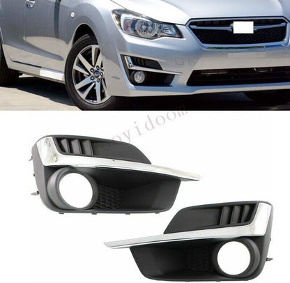 ya 2 8.15 Pair For Impreza 2015 2016 Front Fog Lamp Cover Bezel with Chrome LH&RH