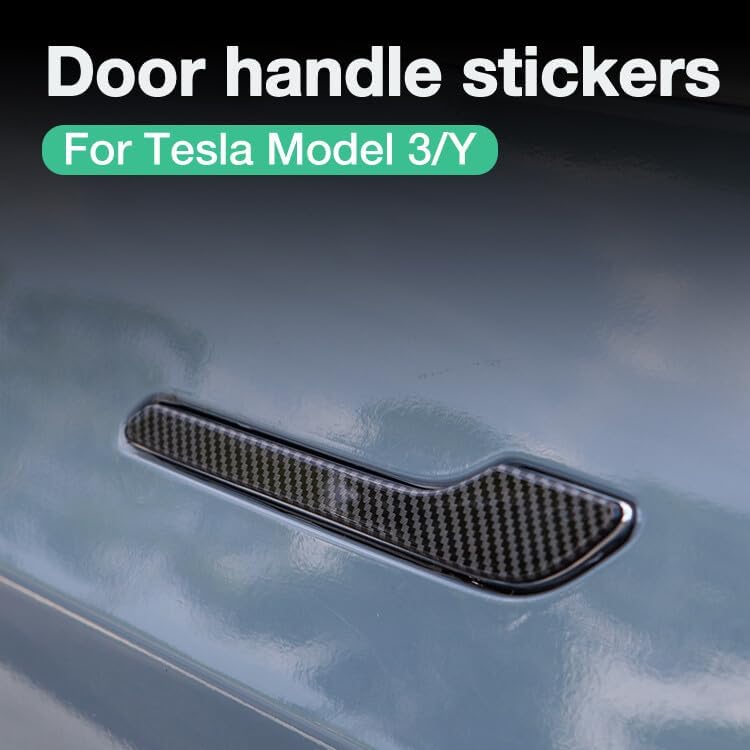 ya 10 9.16 baidi 4X for Tesla Model 3 Y Accessories Glossy Carbon Fiber Door Handle Cover Sticker