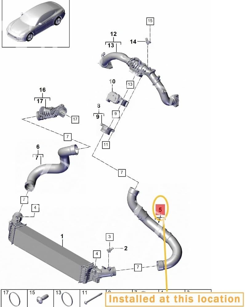 ya 10 9.16 baidi Suitable for Porsche for PANAMERA PRESURE hose left 971145708AH/AP-