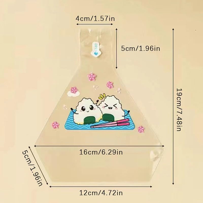 ya 14 9.20 baidi 100 Pcs Double Layers Triangle Rice Ball Packing Bag Seaweed Rice Ball Sushi -wq-1