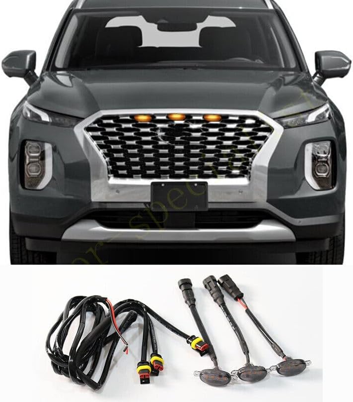 ya 14 9.20 zhengce 3*Front Grille LED Light Raptor Style Grill Cover for Hyundai Palisade 2016-1