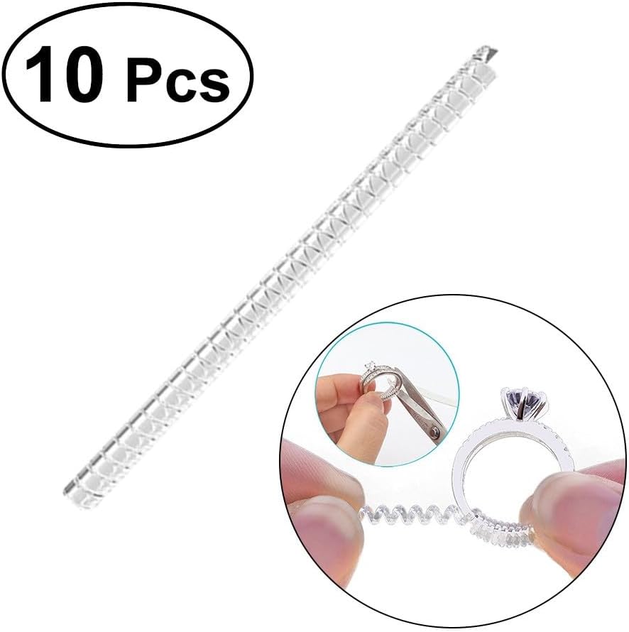 ya 4 8.24 baidi 10 Pcs Ring Size Adjuster for Resizing Adjustable Guard PU Coil Sizer