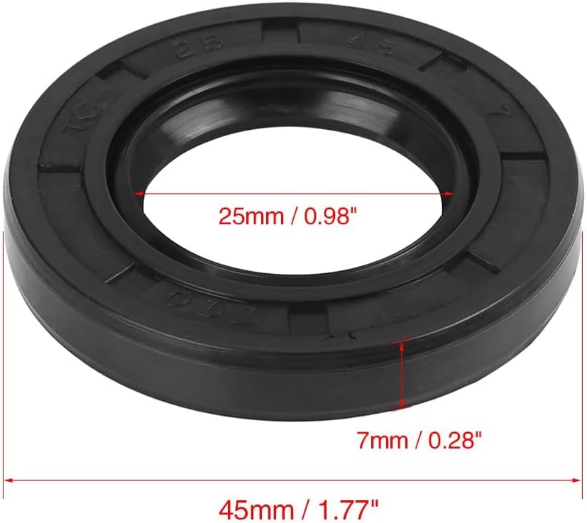ya 4 8.8.2 25mm x 45mm x 7mm Rubber Double Lip TC Type Oil Shaft Seal