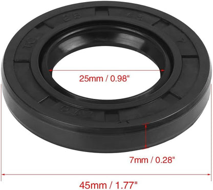 ya 4 8.8.2 25mm x 45mm x 7mm Rubber Double Lip TC Type Oil Shaft Seal