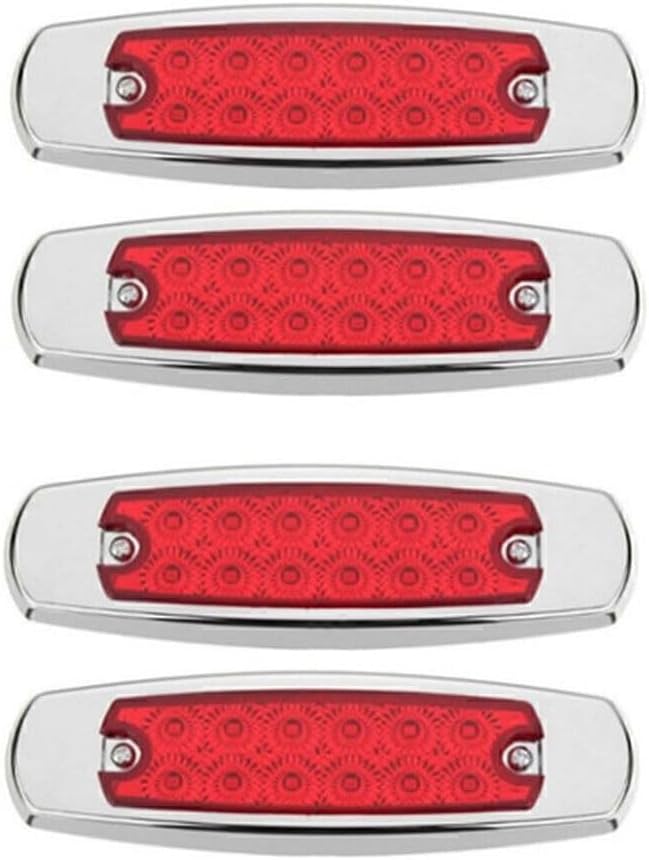 ya 13 9.15 baidi 4-Red 12 LED Sealed Side Marker Clearance Light Fish Shape Truck Trailer 12