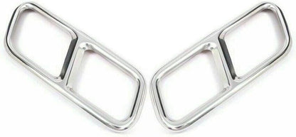 ya 4 8.14 for Mercedes-Benz S Class W222 10-17 Chrome Rear Exhaust Muffler Tail Pipe Trim
