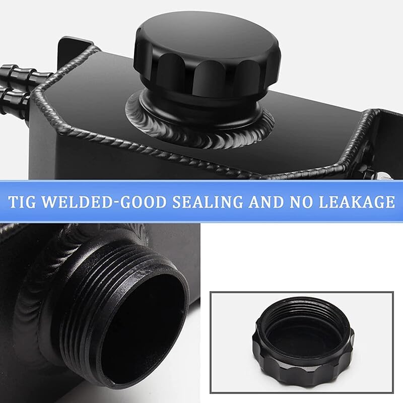 ya 2 8.15 1 Liter Black Aluminum Radiator Coolant Overflow Bottle Recovery Tank Reservoir