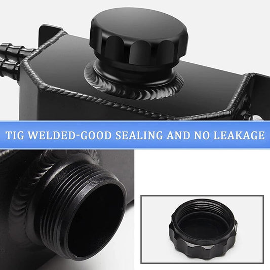 ya 2 8.24 baidi 1 Liter Black Aluminum Radiator Coolant Overflow Bottle Recovery Tank Reservoir