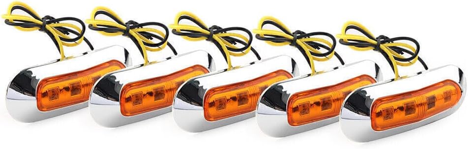 ya 13 9.15 baidi 5pcs For Car Truck Trailer Pickup 4 LED Side Clearance Marker Yellow Light