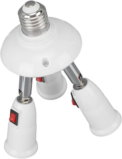 ya 26 10.21 baidi E27 E26 Lamp Adapter 3 in 1 Light Socket Extender Adjustable 85?265V with