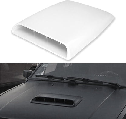 ya 4 8.14 Car SUV Decorative Air Flow Intake Scoop Bonnet Vent Cover Hood White Universal