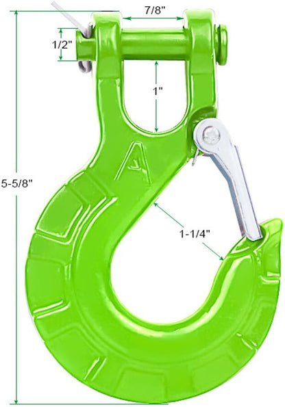 ya 5 8.24 baidi 3/8 Grade 70 Safety Latch Winch Cable Hook Selevis Slide Hook Set
