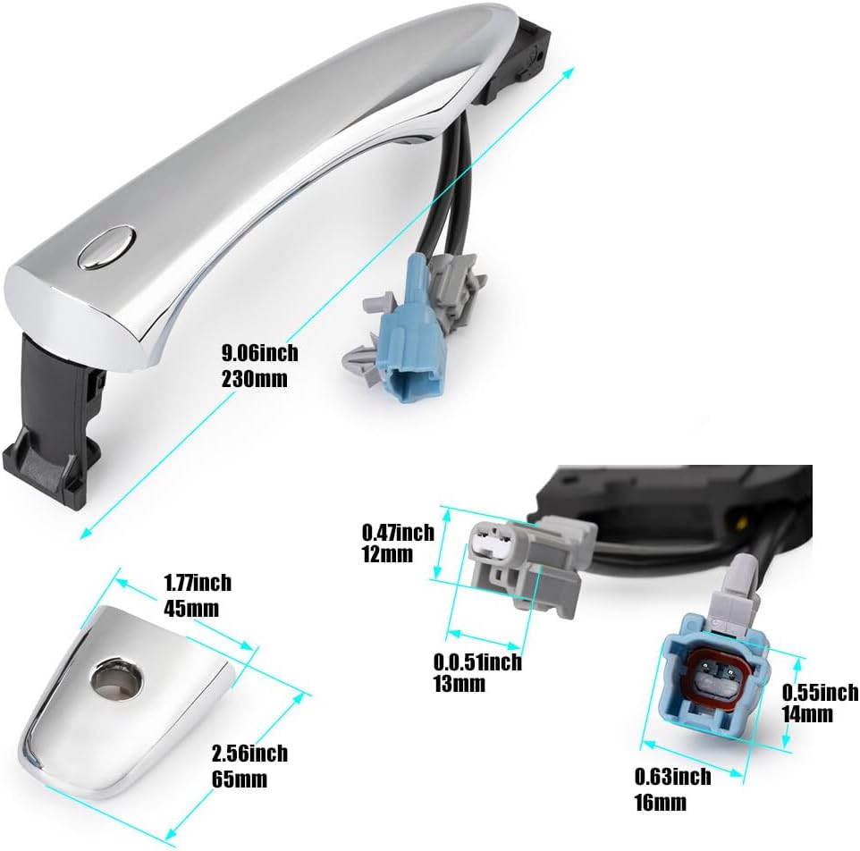 ya 10 9.16 baidi for Infiniti FX35 FX45 Front Driver Side Outside Chrome for Smart Entry Door Handle