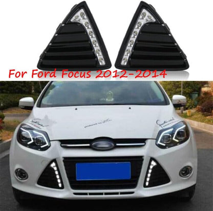 ya 7 8.24 baidi LED Front Bumper Lamp Refit Day Running Light Turn Lamp Car for Ford Focus 12-14