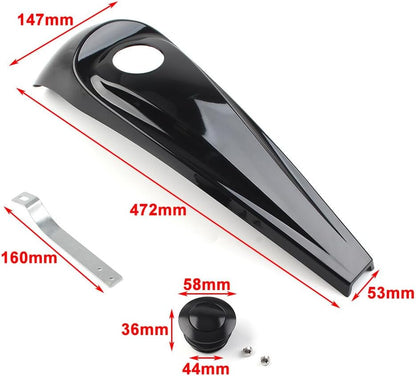 ya 9 10.24 Gloss Dash Fuel Console Cover + Gas Tank Cap Fit for Harley Touring 08-22 09