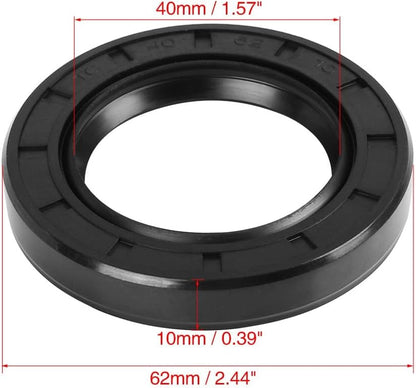 ya 4 8.8.2 40mm x 62mm x 10mm Black Rubber Cover Double Lip TC Oil Shaft Seal