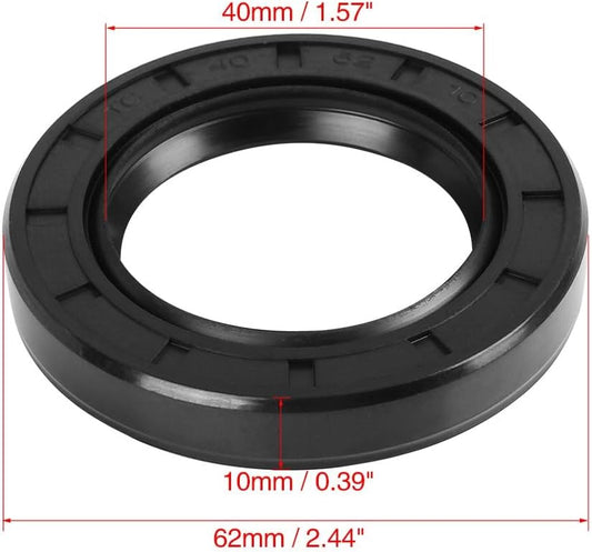ya 4 8.8.2 40mm x 62mm x 10mm Black Rubber Cover Double Lip TC Oil Shaft Seal
