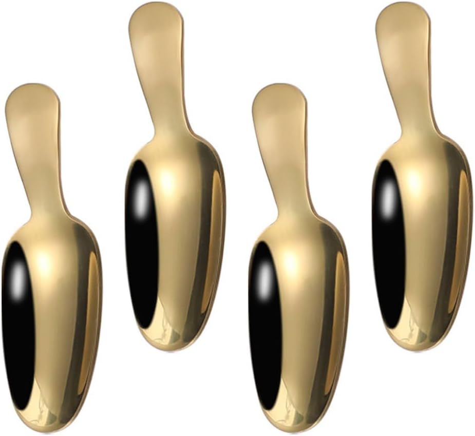 ya 14 9.20 baidi 4 Pcs Dessert Spoon Office Baby Cream Scoops Small Stainless Steel-1