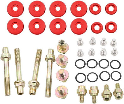 ya 11 9.14 baidiB-SERIES ALUMINUM Engine VALVE COVER WASHER SEAL BOLT NUT KIT B16 B18 Red