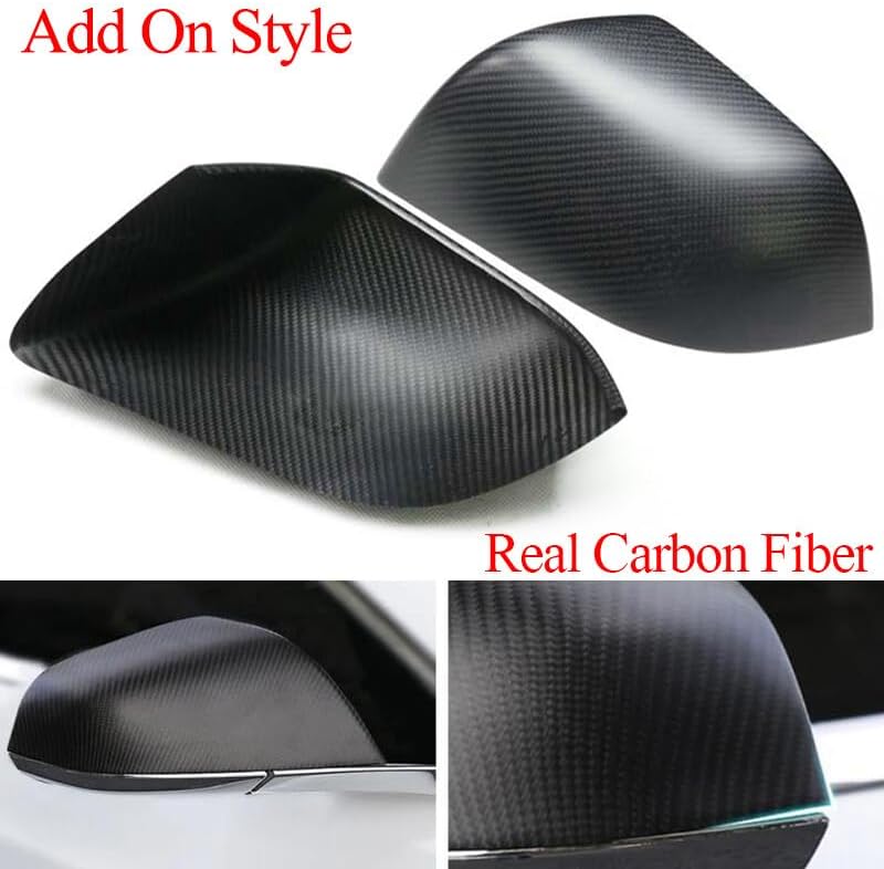 ya 11 9.14 baidiMatte Real Carbon Fiber For for Tesla for Model S 14-20 Car Side Mirror Cover Cap Add On