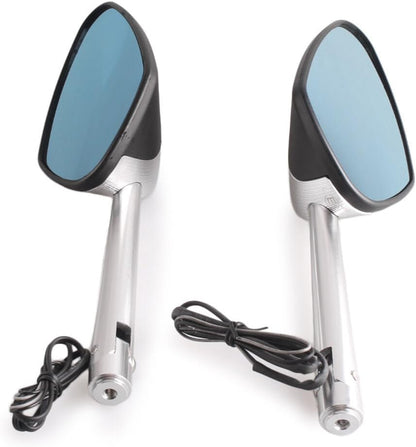 ya 2 8.15 2X Motorcycle Side Rearview Mirror w/Signal for Ducati for Suzuki Aprilia for Kawasaki