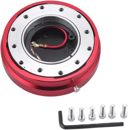 ya 12 10.8 baidi 6 Hole Steering Wheel Quick Release Hub Racing Adapter Snap Off Bolt Red