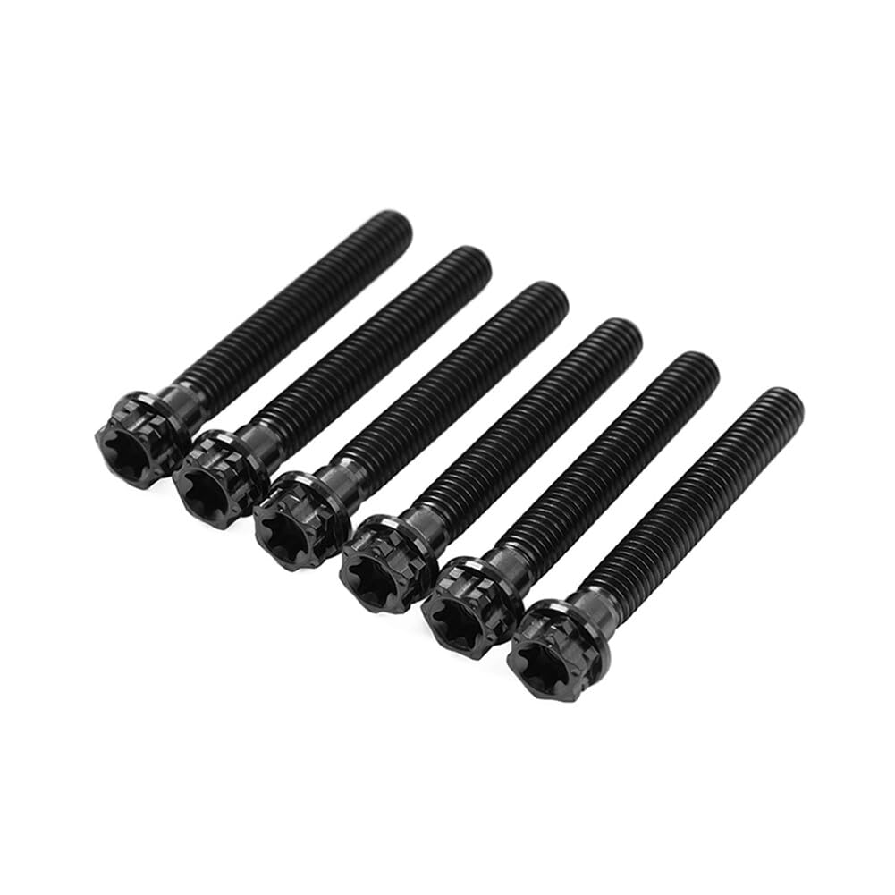 ya 6 8.14 6pcs Bolts Torx Head Flange Screws M6x60mm Black for Motorcycle Bike