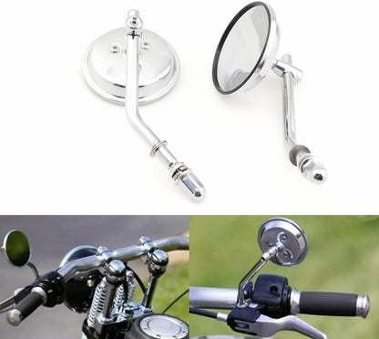 ya 2 8.15 3 Chrome Round Rear View Side Mirror for Harley Sportster Dyna Softail 1990-2014