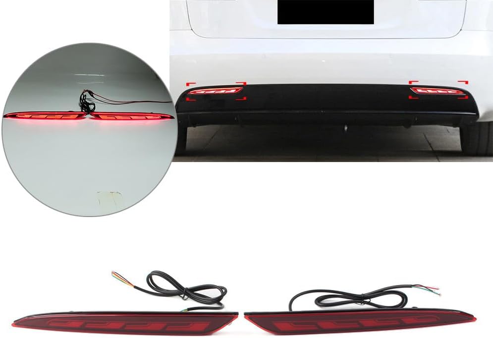 ya 4 8.14 Rear Fog Brake Light Turn Signal Reflector Bumper Light for Tesla Model S 12-22