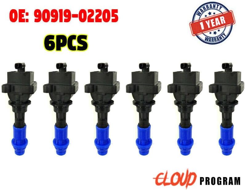 ya 9 10.24 6PCS Ignition Coil 90919-02205 For 93-98 for Toyota Supra JZA80 2JZGTE 3.0L 6Cyl