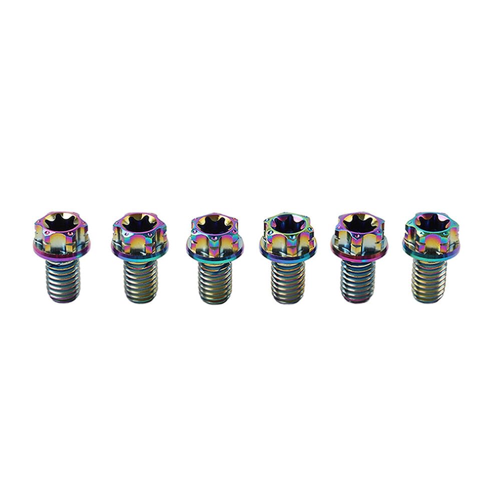 ya 6 8.14 6pcs Bolts Torx Head Flange Screws M10x20mm Rainbow for Motorcycle Bike