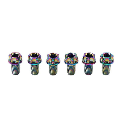 ya 6 8.14 6pcs Bolts Torx Head Flange Screws M10x20mm Rainbow for Motorcycle Bike