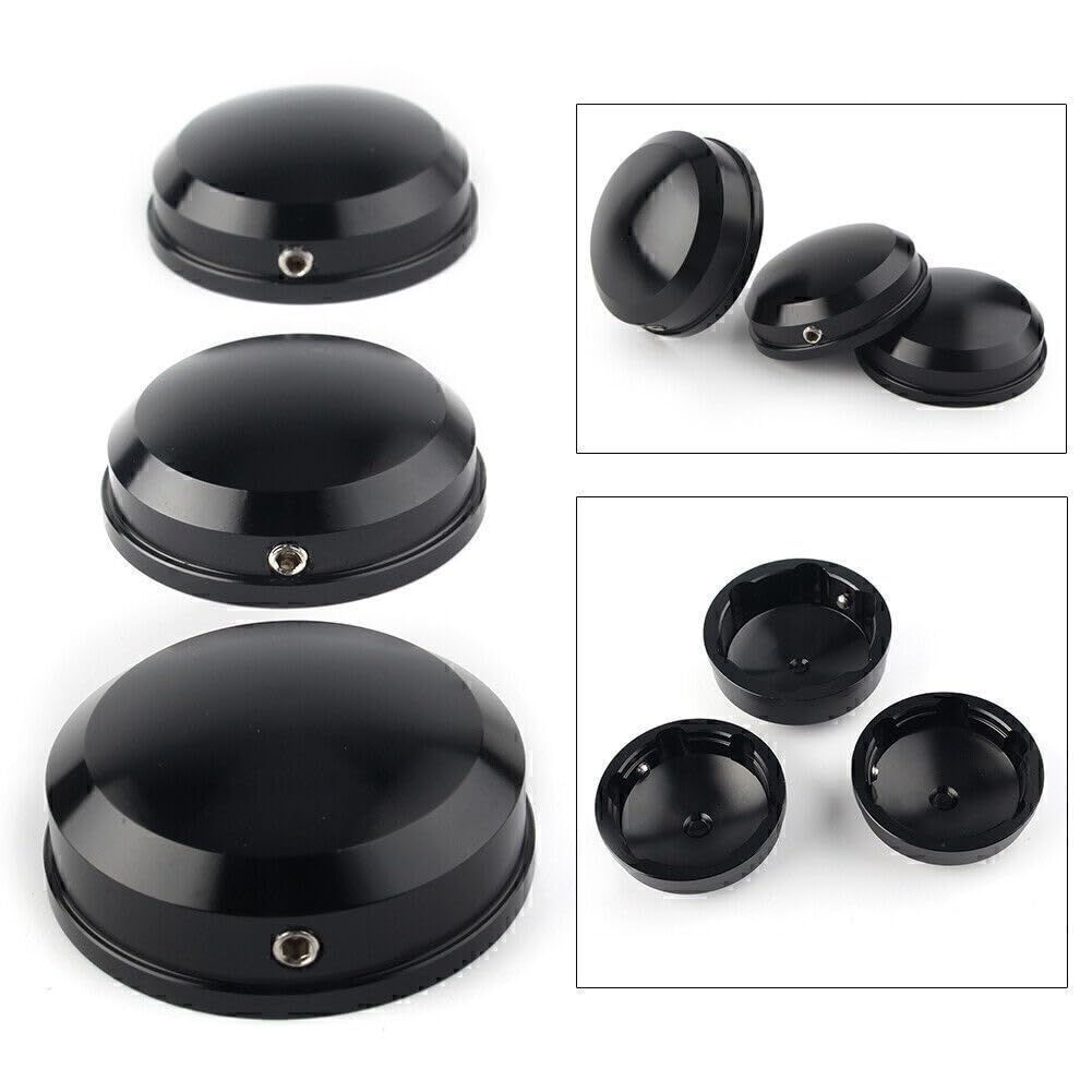 ya 6 8.14 CNC Black Upper Fork Stem Nut Covers Fit Harley FLS FLSS FLSTF FLSTFB 90-17