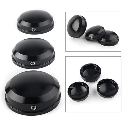 ya 6 8.14 CNC Black Upper Fork Stem Nut Covers Fit Harley FLS FLSS FLSTF FLSTFB 90-17