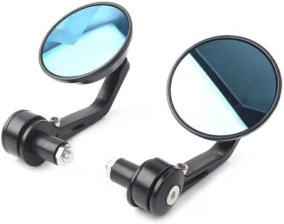 ya 4 8.14 7/8 Handlebar Bar End Rearview Mirror Universal Fit Dirt Bike Bobber Cafe